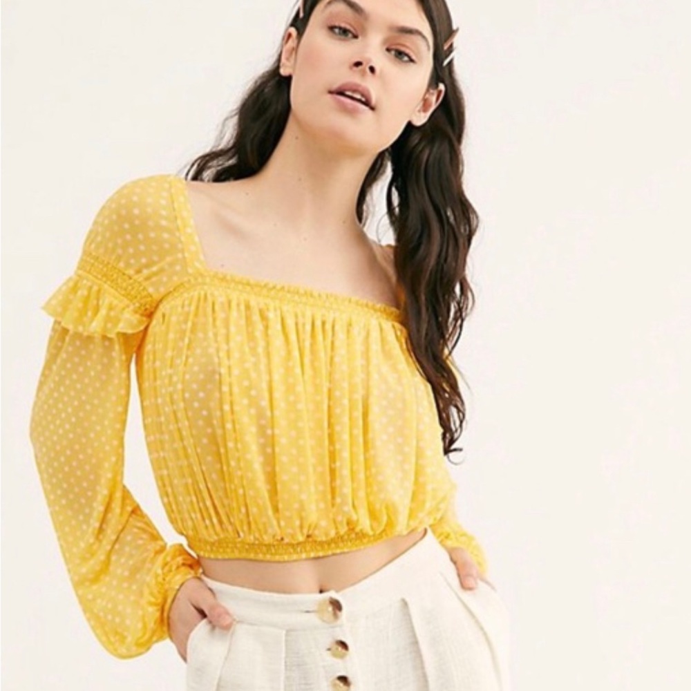 Free People Yellow KK Top